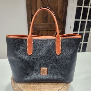 Dooney & Bourke Black and Tan Leather Tote
